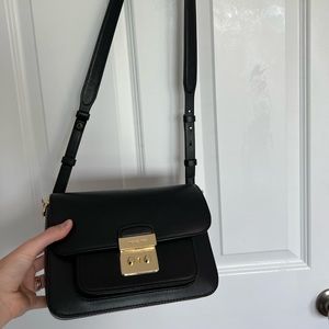 Black leather MK purse